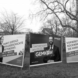 Wahlplakate für die OBM-Wahl am 01. März