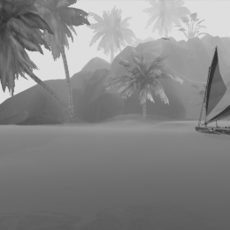 Ein Segelboot in der Idylle von "Die Sims 4: Inselleben".