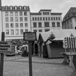 Der Weihnachtsmarkt ist abgesperrt