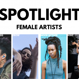 Auf dem Bild sieht man die vier Hiphop-Künstlerinnen Jamila Woods, Ebow, Moor Mother und KeKe