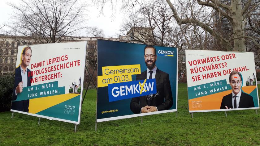 Wahlplakate für die OBM-Wahl am 01. März
