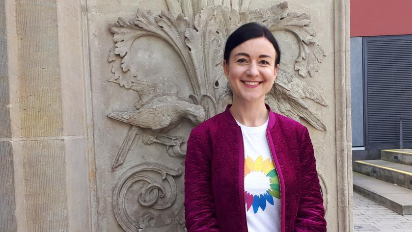 Direktkandidatin Paula Piechotta beim Interview im Leibniz Forum