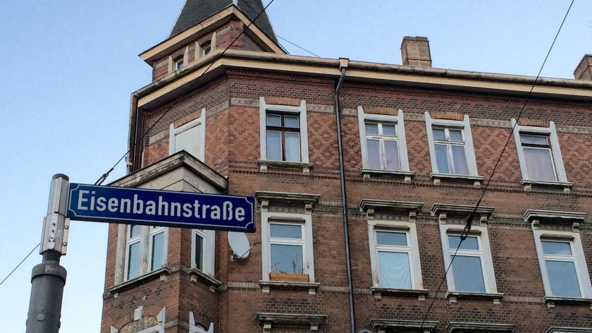 Straßenschild der Eisenbahnstraße
