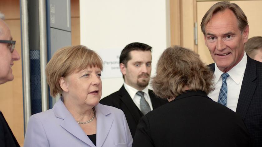 Neben Bundeskanzlerin Merkel nahm auch Leipzigs Oberbürgermeister Jung an der Eröffnung teil.