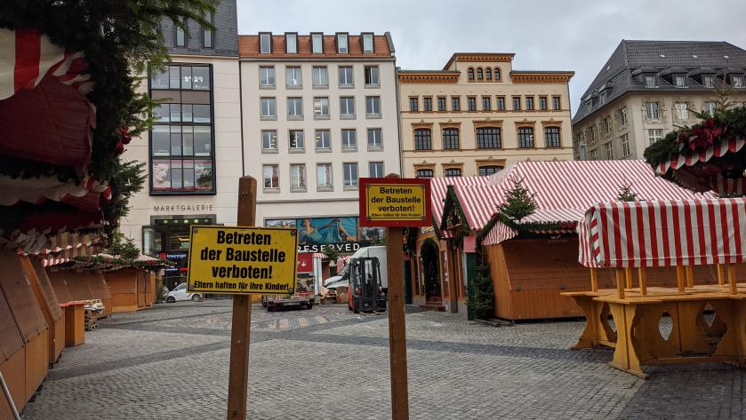 Der Weihnachtsmarkt ist abgesperrt