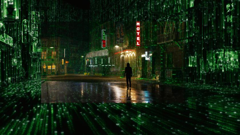 Neo in der Matrixwelt