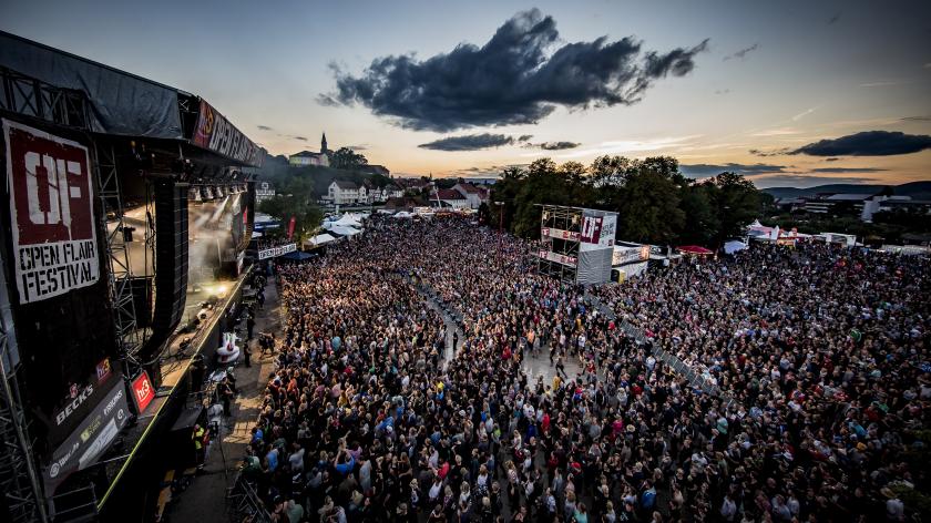 Das Festivalgelände des Open Flair auf dem Werdchen.