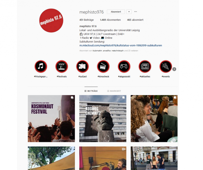 Instagramaccoun von mephisto 97.6