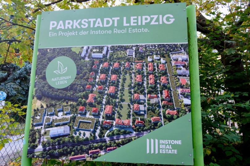 Parkstadt Leipzig: Die Instone Real Estate wirbt